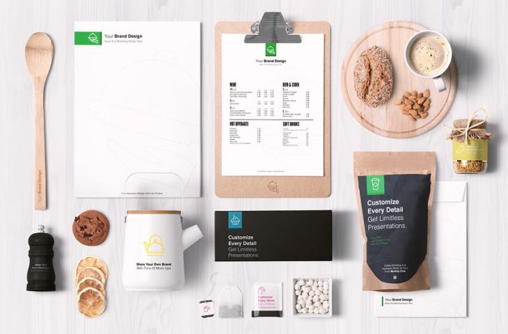 Free Food and Coffee Branding and Packaging PSD Mockups | Free download