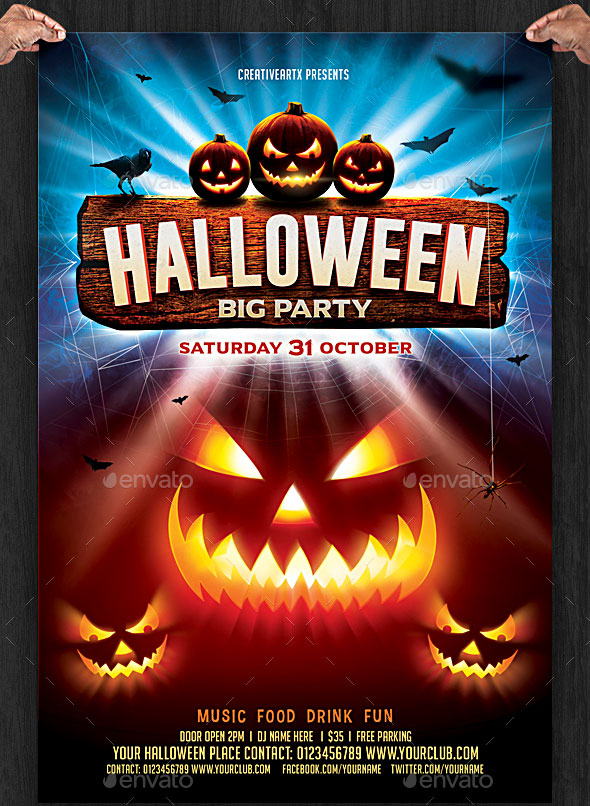 45+ Best Halloween PSD Party Flyer Templates 2016