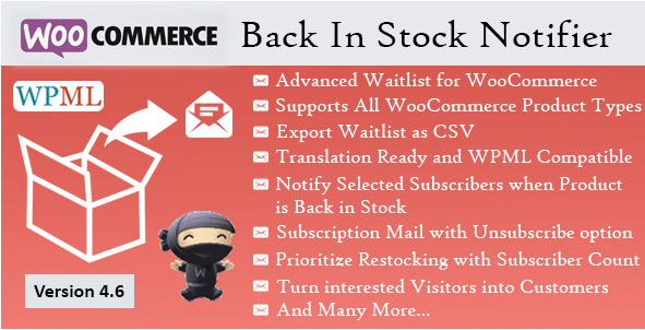 by installing this WooCommerce plugin, your customers will be notified about back-in-stock products