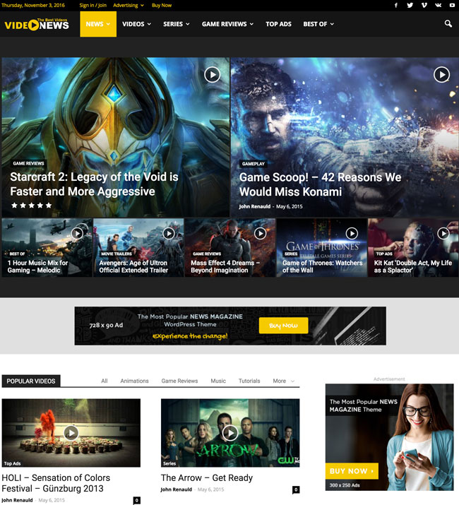 Online Video Games - WordPress theme