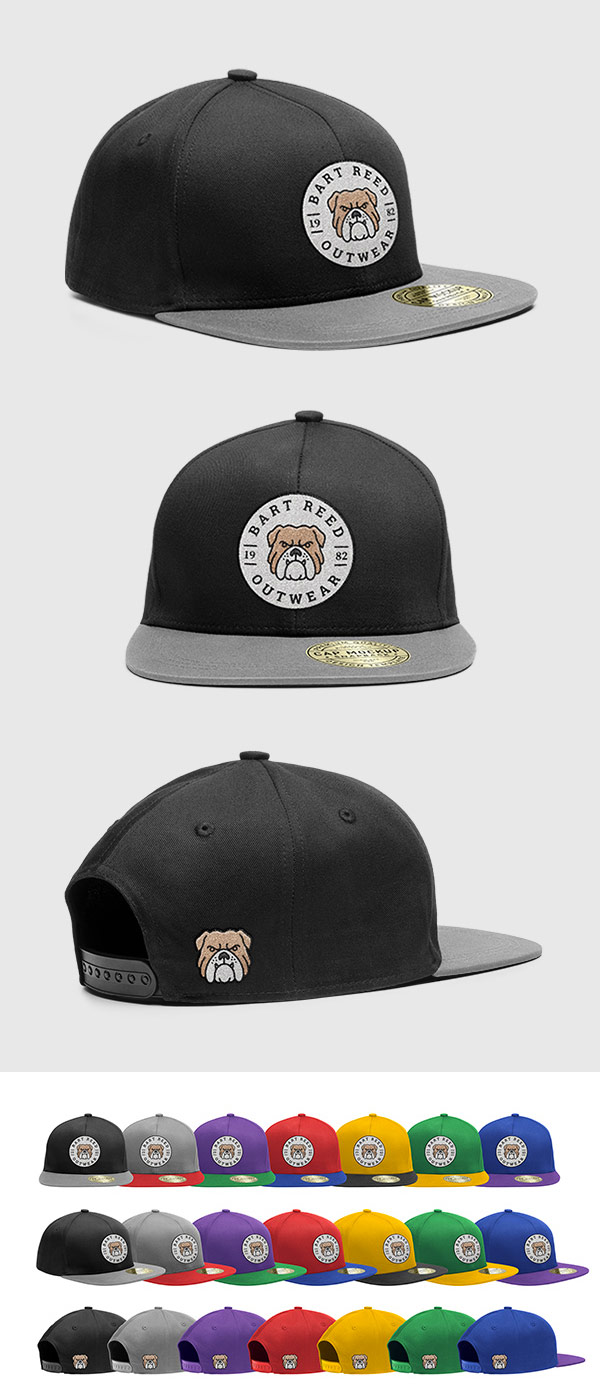 Download Free Snapback Cap PSD Mockup with 7 Colors | Free download
